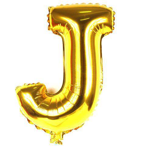 Balão Metalizado Letra J Dourado