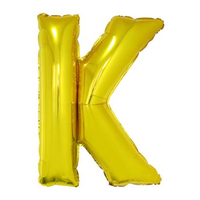Balão Metalizado Letra K 40cm Ouro Funny Fashion