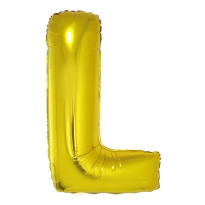 Balão Metalizado Letra L 100cm Ouro Funny Fashion