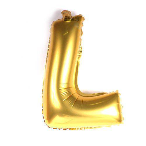 Balão Metalizado Letra L Dourado