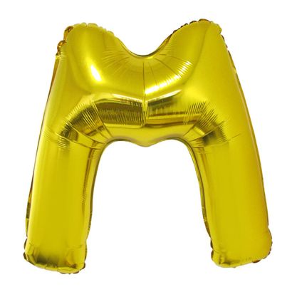 Balão Metalizado Letra M 40cm Ouro Funny Fashion