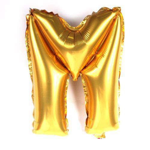 Balão Metalizado Letra M Dourado
