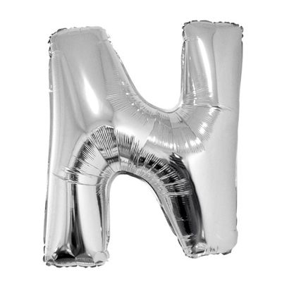 Balão Metalizado Letra N 40cm Prata Funny Fashion