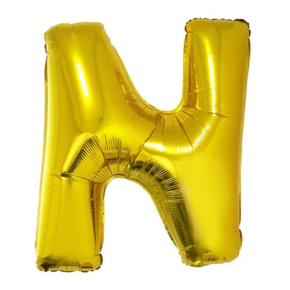 Balão Metalizado Letra N 40cm Ouro Funny Fashion