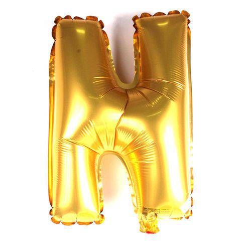 Balão Metalizado Letra N Dourado