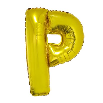 Balão Metalizado Letra P 40cm Ouro Funny Fashion