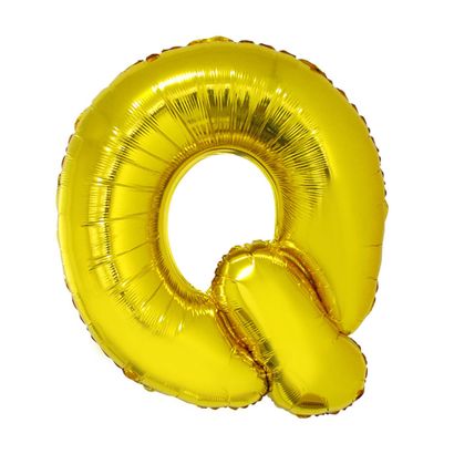 Balão Metalizado Letra Q 40cm Ouro Funny Fashion