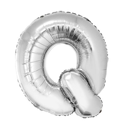 Balão Metalizado Letra Q 40cm Prata Funny Fashion