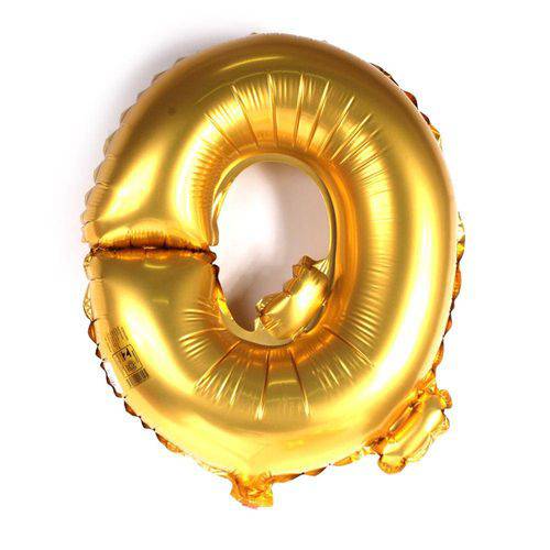 Balão Metalizado Letra Q Dourado