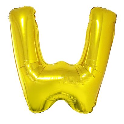 Balão Metalizado Letra W 40cm Ouro Funny Fashion