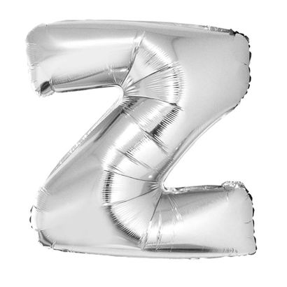 Balão Metalizado Letra Z 40cm Prata Funny Fashion