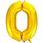 Balão Metalizado Numero 0 Ouro 100cm