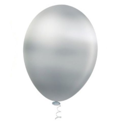 Balão Metalizado Prata Tamanho 7 C/50 - Pic Pic