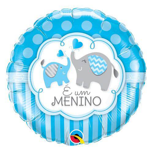 Balão Metalizado Redondo 18 Pol- Menino com Elefante
