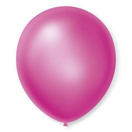Balão N°7 Cintilante Rosa com 50 Unidades
