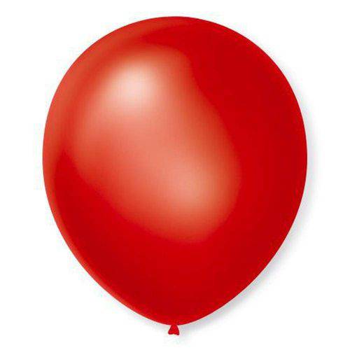 Balão N°7 Cintilante Vermelho com 50 Unidades