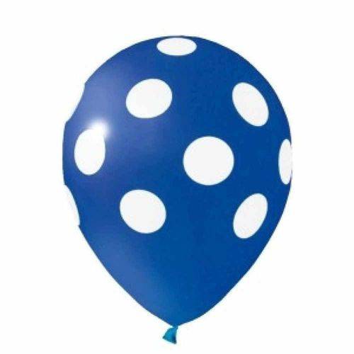 Balão N10 Bolinha Azul e Branco com 25 Unidades Pic Pic