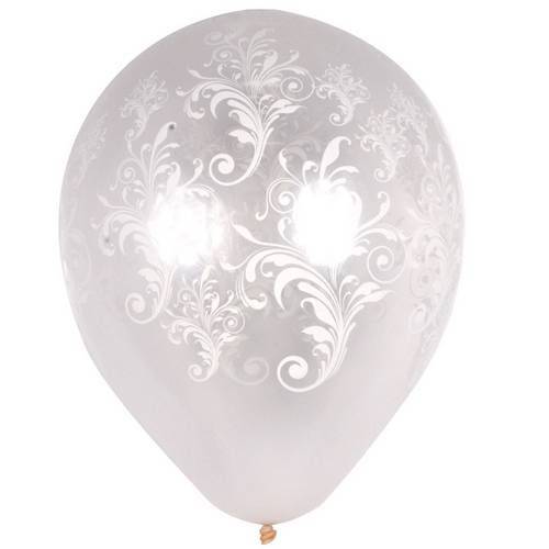 Balão Pic Pic Arabesco Nº10 C/ 25un Transparente e Branco