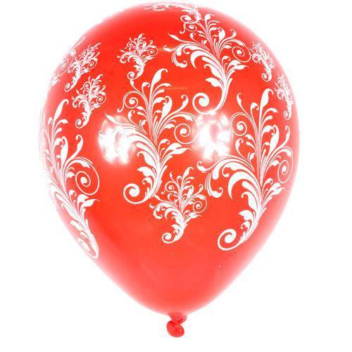Balão Pic Pic Arabesco Nº10 C/ 25un Vermelho e Branco