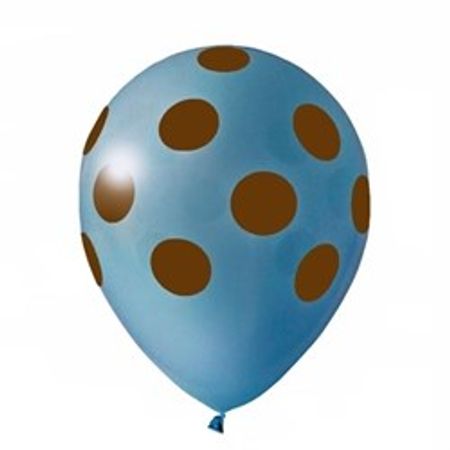 Balão Pic Pic N.10 Azul Poá Marrom - 25 Unidades
