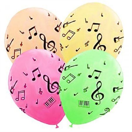 Balão Pic PIc N.9 Notas Musicais Neon Colorido