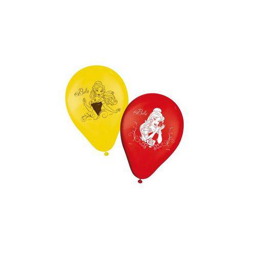 Balão Princesa Bela N.09 Amarelo/vermelho - 25 Unidades