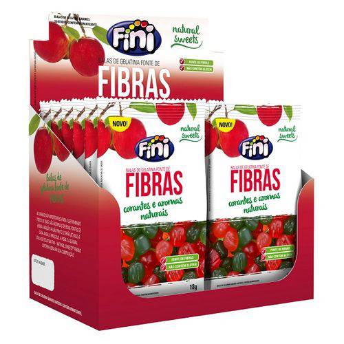 Balas de Gelatina Natural Sweets Fibras - Cx.12x18g - Fini