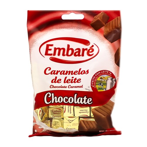 Balas Embaré Caramelo de Leite Sabor Chocolate 150g