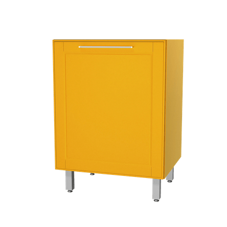 Balcão Cozinha 1 Porta Sem Tampo - Aço Galvanizado - Amarelo Curry - 60x70x50 Cm