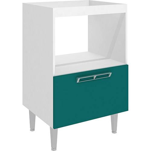 Balcão de Cozinha Art In Móveis Cz605 1 Porta Basculante Alto - Branco/Verde
