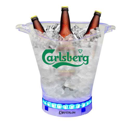 Balde de Gelo com LED Transparente Acrílico 5L Carlsberg