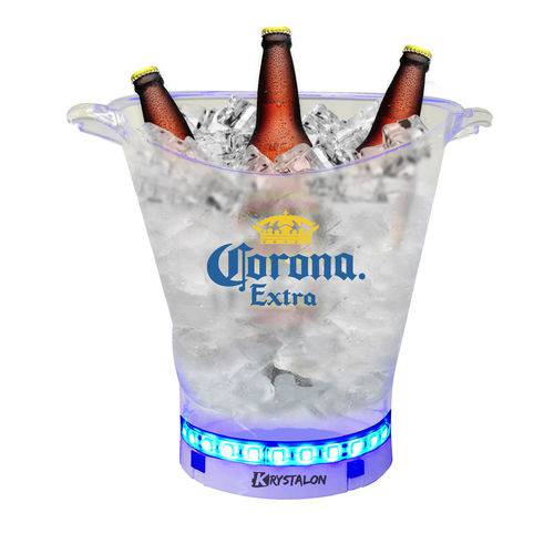 Balde de Gelo com LED Transparente Acrílico PS 5L Corona