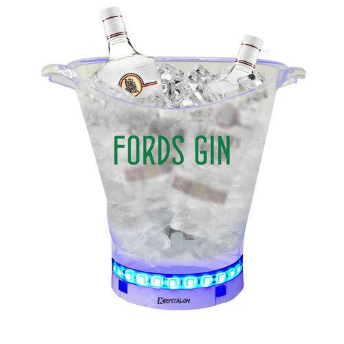Balde de Gelo com LED Transparente Acrílico PS 5L Fords Gin