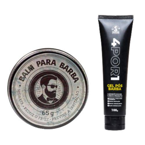 Balm para Barba 65g + Gel Pos Barba 100g- 4por1 - Barba de Respeito