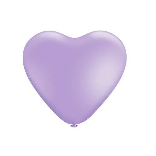 Balões N 10,0 Liso Forma Coração Lilás 25un Pic Pic