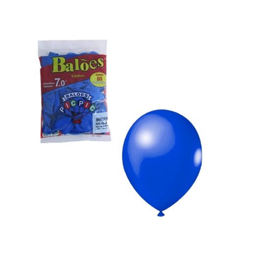 Baloes N 7,0 Liso Azul Escuro 50un 7003 Pic Pic