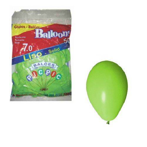 Balões N 7,0 Liso Verde Limao 50un 7016 Pic Pic