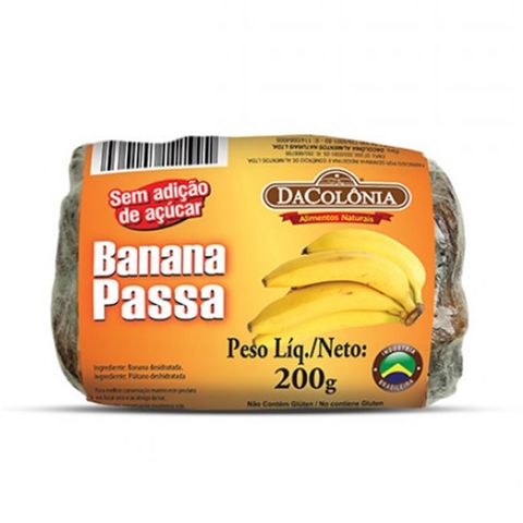 Banana Passa Sem Adição de Açúcar 200g - Dacolônia