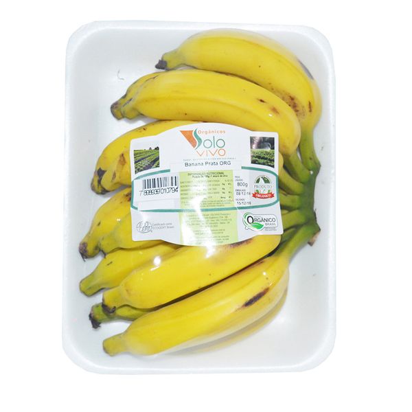 Banana Prata Org Solo Vivo 800g