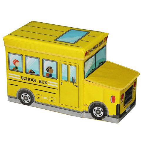 Banco Organizador de Brinquedos - Ônibus Amarelo