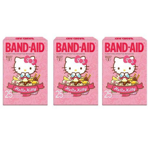 Band Aid Hello Kitty Curativos C/25 (kit C/03)
