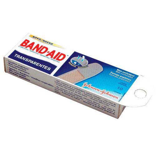Band-Aid Johnson's Transparentes com 10 Unidades