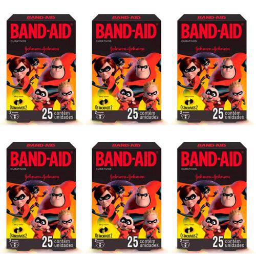 Band Aid os Incríveis Curativo Infantil C/25 (kit C/06)