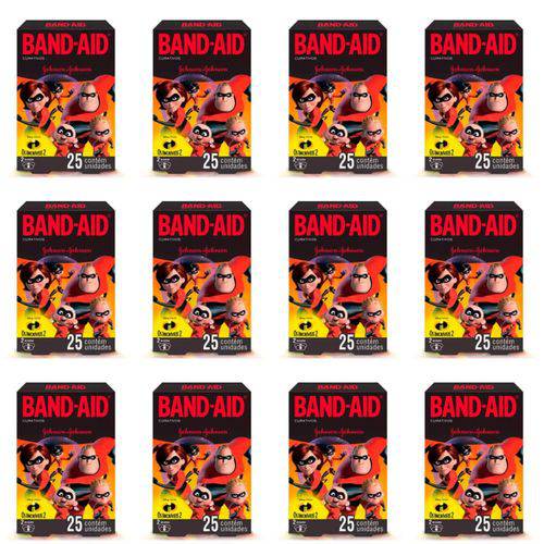 Band Aid os Incríveis Curativo Infantil C/25 (kit C/12)