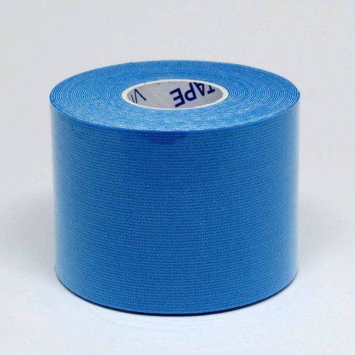 Bandagem Adesiva Kinésio Elástica Vital Tape Fisiovital Azul