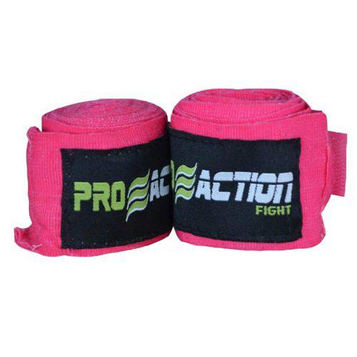 Bandagem Elástica com Poliéster Proaction Pink - Par 3Mts