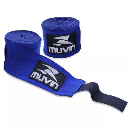 Bandagens Atadura Elastica Azul Muay Thai Boxe Muvin Esporte