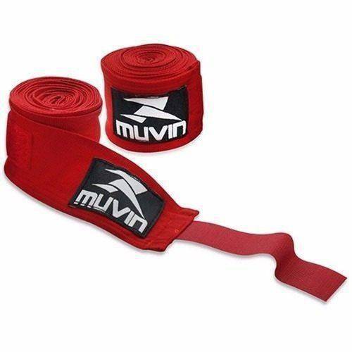 Bandagens Atadura Elastica Vermelho Muay Thai Boxe Muvin Esporte
