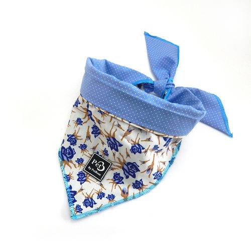 Bandana Pet PetBone M - Floral Azul