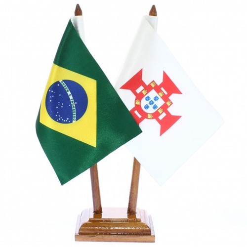 Bandeira de Mesa Brasil e Real 6527PM